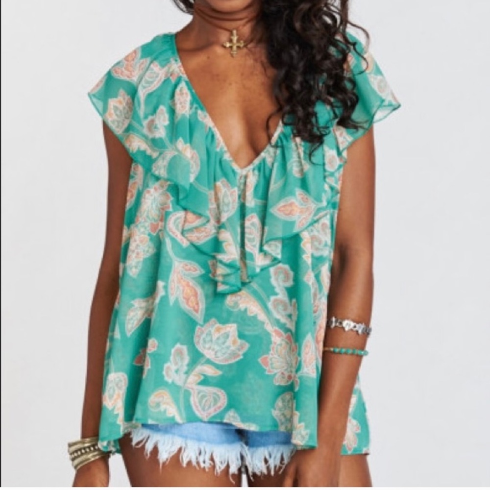 SHOW ME YOUR MUMU • Easton Ruffle Top - Size S